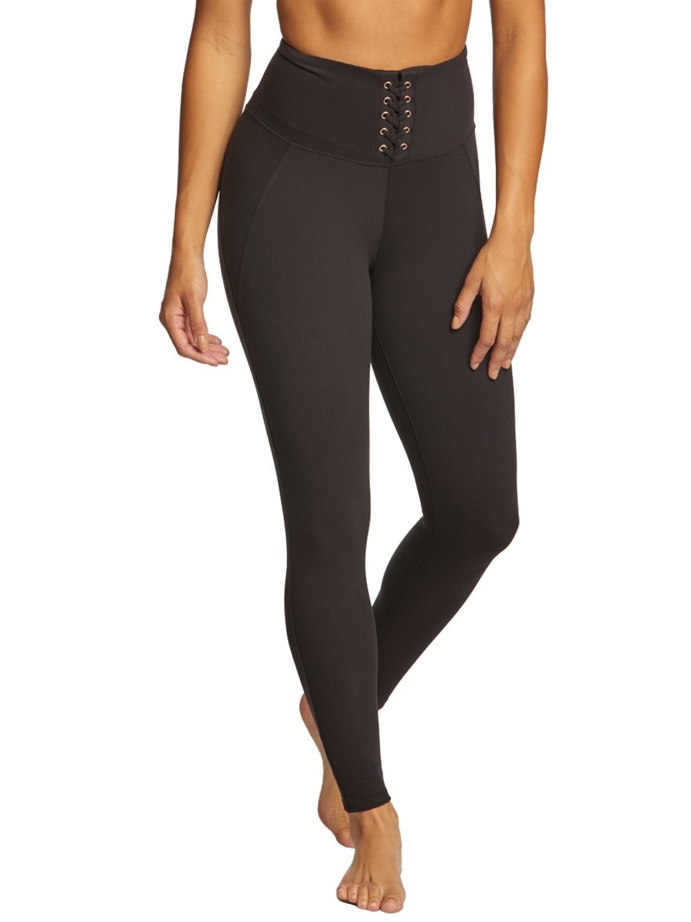 Betsy Johnson Performance High Waisted Lace Up 7/8 Yoga Leggings NWT